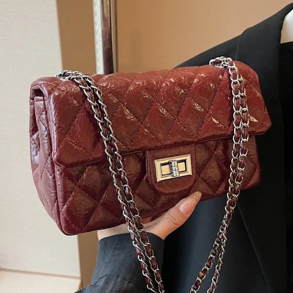 Beautiful purse dark burgundy
